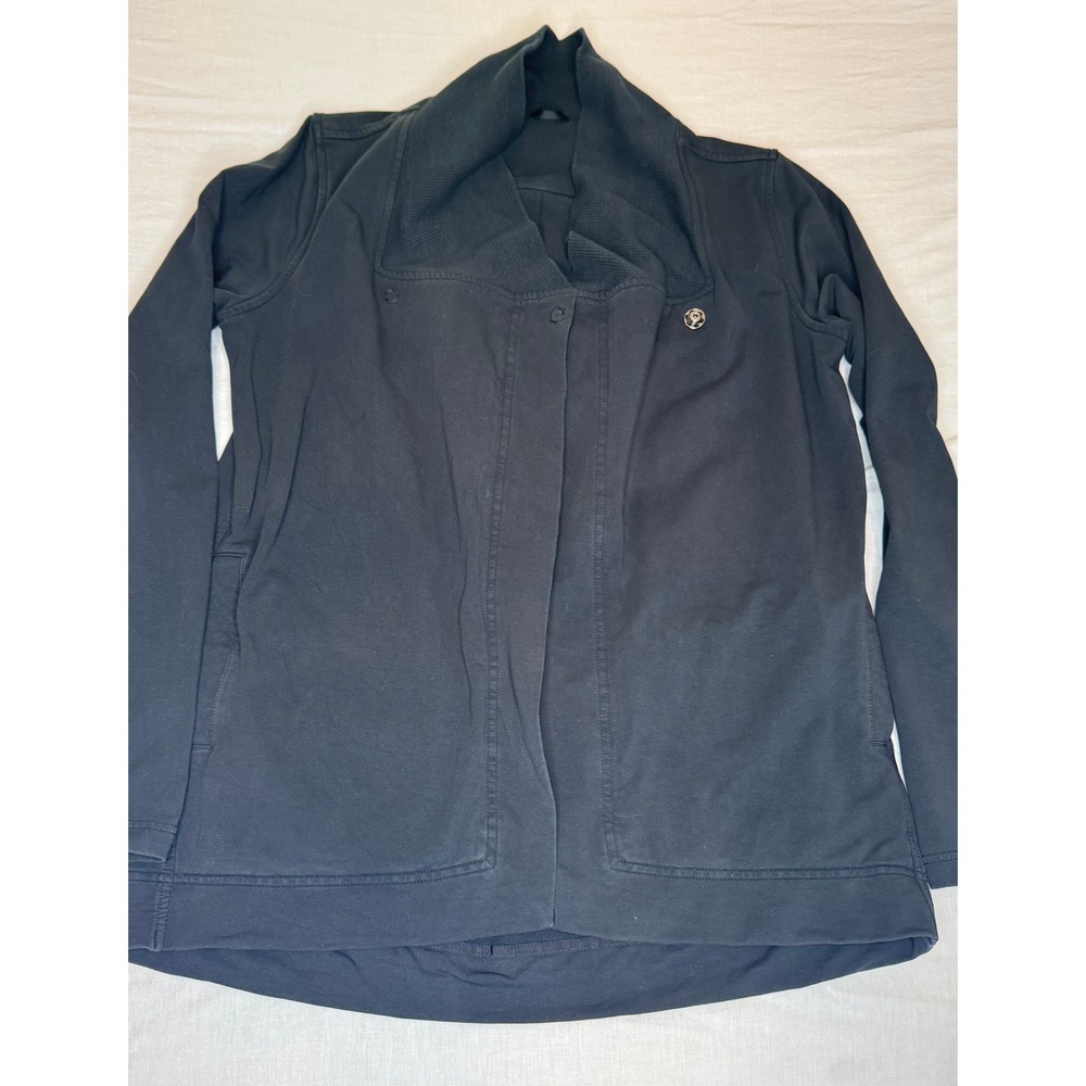 Lululemon Belle Wrap Jacket Womens Size 6 Black Asymmetrical Snap Athleisure